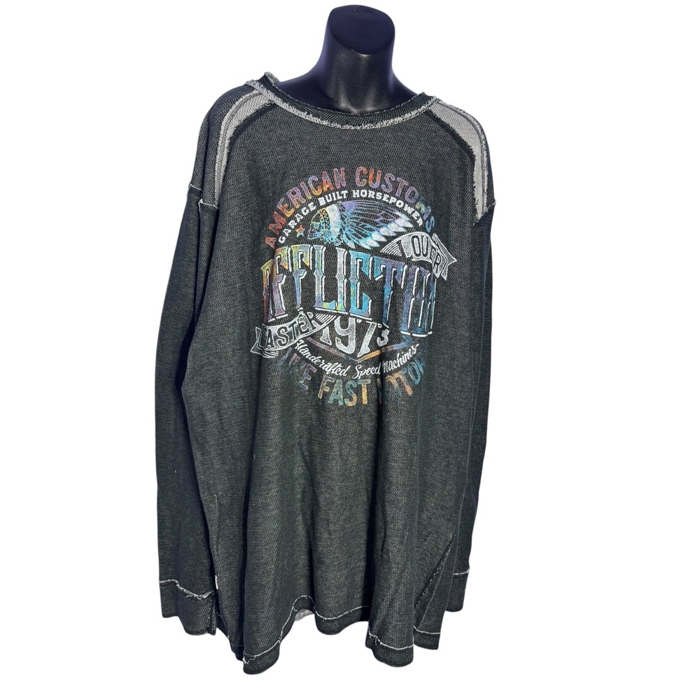 Affliction mens 4xl reversible American customs thermal long sleeve